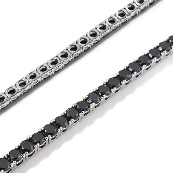 19cm GRA Black Moissanite Diamond 5mm Tennis Bracelet 18k White Gold 925 Silver - Picture 4 of 8